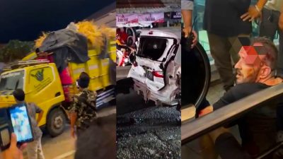 Bule Inggris tendang dan pukul sopir kemudian rampas truk, aksinya dikejar warga. Ia menghancurkan fasilitas Tol Bali Mandara dan bandara Ngurah Rai Bali. FOTO ist Polres Badung.