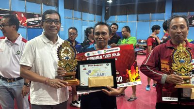 Desa Ubung Kaja Raih Juara Turnamen Tenis Meja Hari Pajak 2024. Foto ist