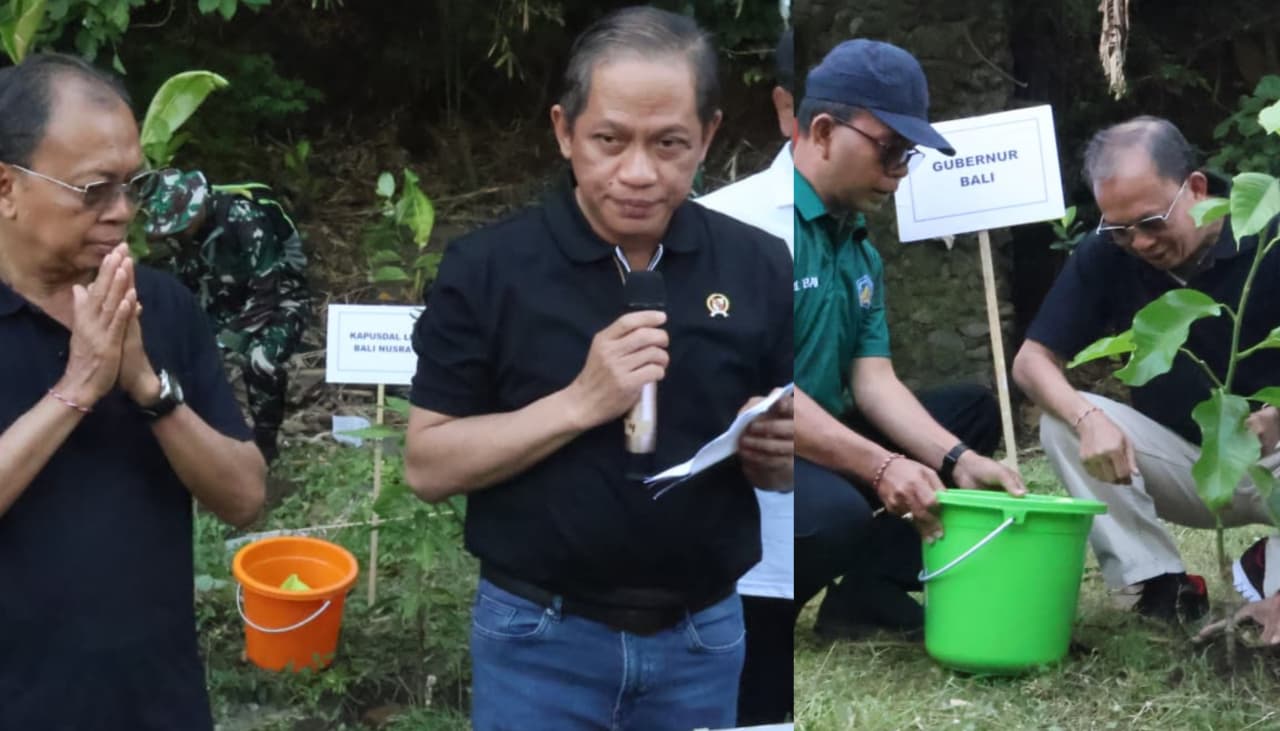 Menteri LH dan Gubernur Bali Wayan Koster Tanam Pohon di Taman Kehati Kesiman: Momentum Perbaikan Ketahanan Lingkungan. Penanaman pohon di Taman Kehati Denpasar berlangsung Jumat 26 September 2025.