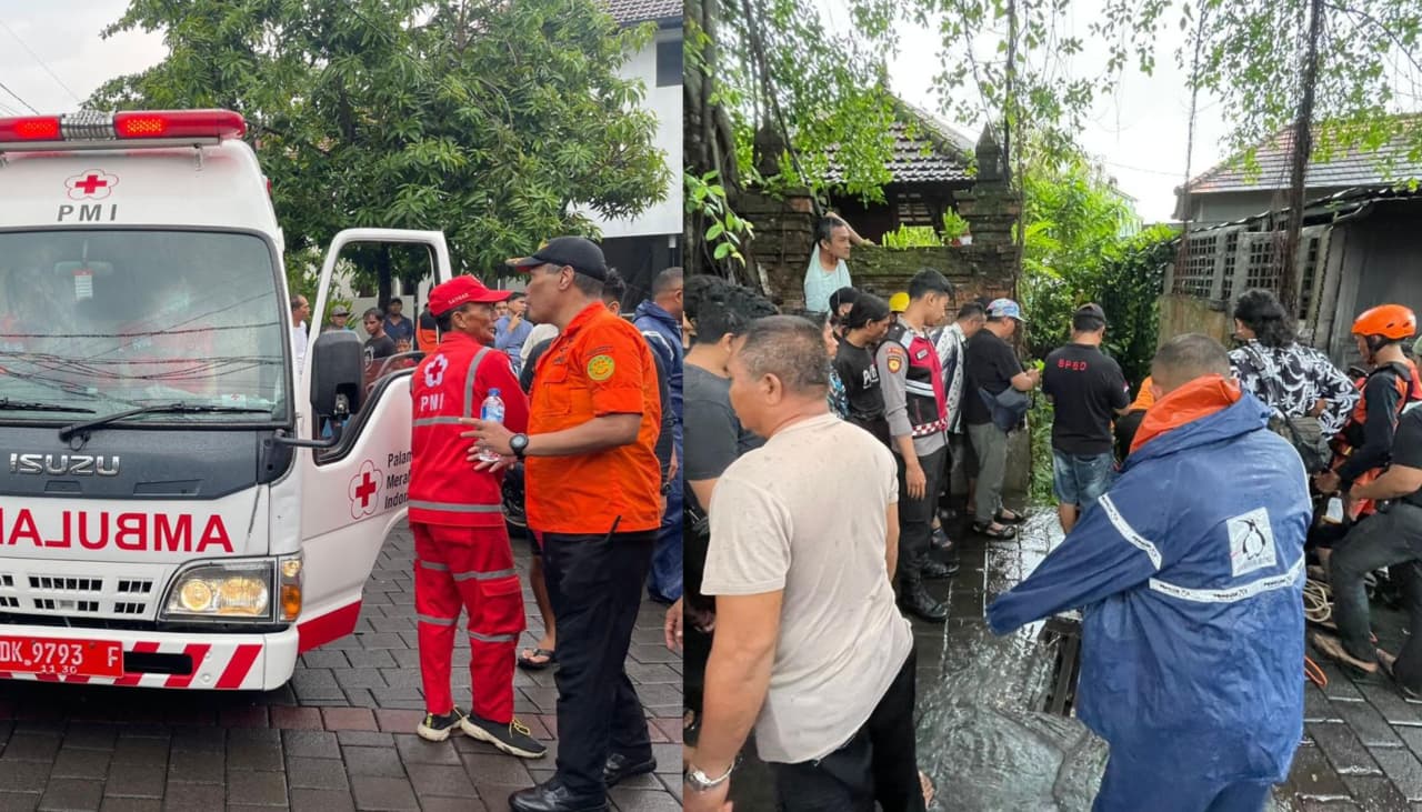 WNA Rusia terseret arus banjir Bali dan tewas. FOTO ist Polres Badung
