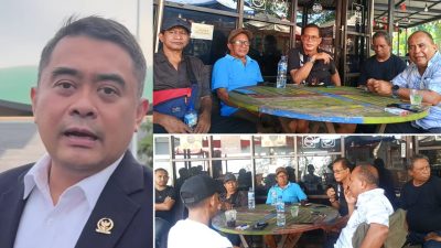 Kolase foto: Perhimpunan Jurnalis asal NTT (PENA NTT Bali) rapatkan barisan untuk melaporkan AWK ke Polda Bali Senin 30 Maret 2026. dan Foto AWK disadur dari akun IG DPDRI Bali.