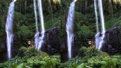 Keindahan Air Terjun Sekumpul di Buleleng, Bali.