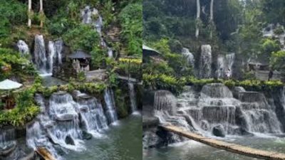 Suasana di Poh Gading Waterfall, Gianyar, Bali.